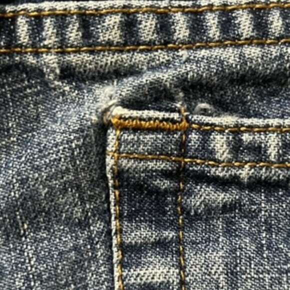 Vintage lei Low Rise Flare Jeans 27" Waist 100% Cotton - Picture 14 of 14